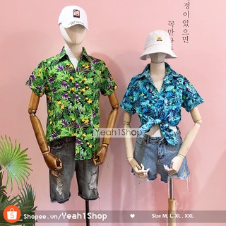 [Yeah1Shop]- Áo sơ mi đi biển lá xanh (M,L,XL) - SMTC
