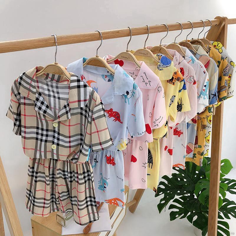 Bộ Đồ Ngủ Pijama Cotton Họa Tiết Hoạt Hình Cho Bé