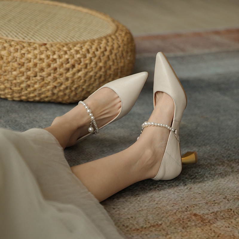 Giày Cao Gót Mũi Nhọn Thời Trang Xuân Thu 2022 Phong Cách Mới Cho Nữ