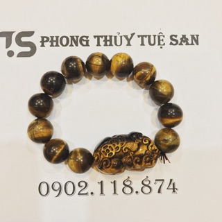 Vòng tay đá mắt hổ tỳ hưu phong thuỷ.