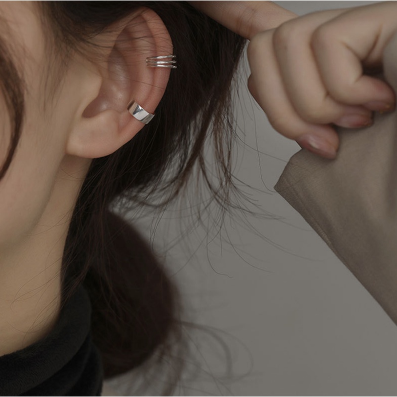 Set 03 chiếc earcuff kẹp vành tai mạ bạc 925 đeo một bên phong cách cá tính hiện đại Boho Cosmo siêu đẹp