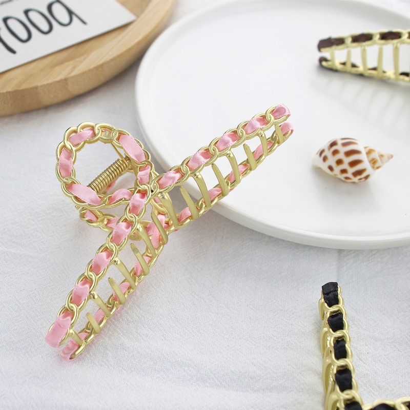 Phụ nữ Hàn Quốc Thời trang dễ thương Kẹp tóc hợp kim lớn