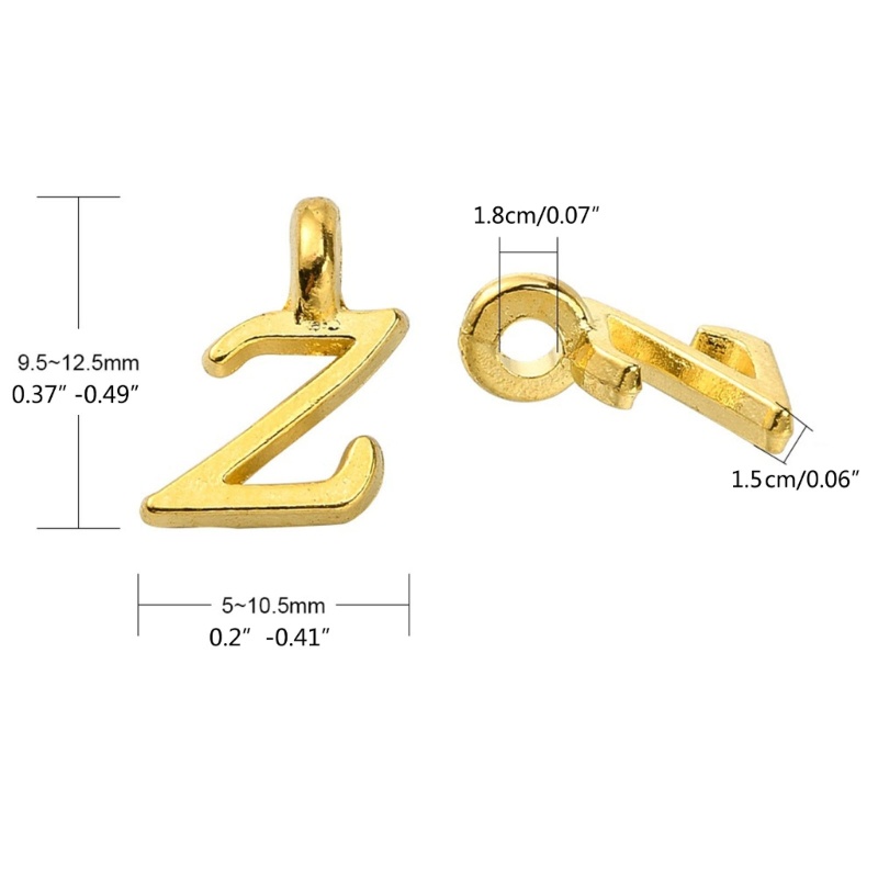 Set 2 Mặt Vòng cổ Khắc Chữ Cái Từ A-Z Dùng Làm Trang Sức DIY
