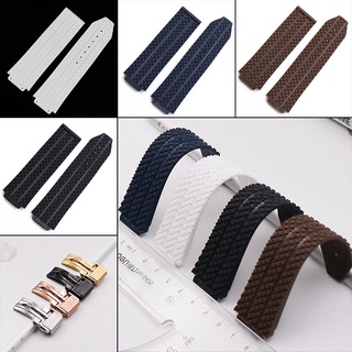 Watch Bracelet 15*21mm Female Women  Rubber Strap Waterproof Silicone Watch Strap with Logo Stainless Steel Buckle