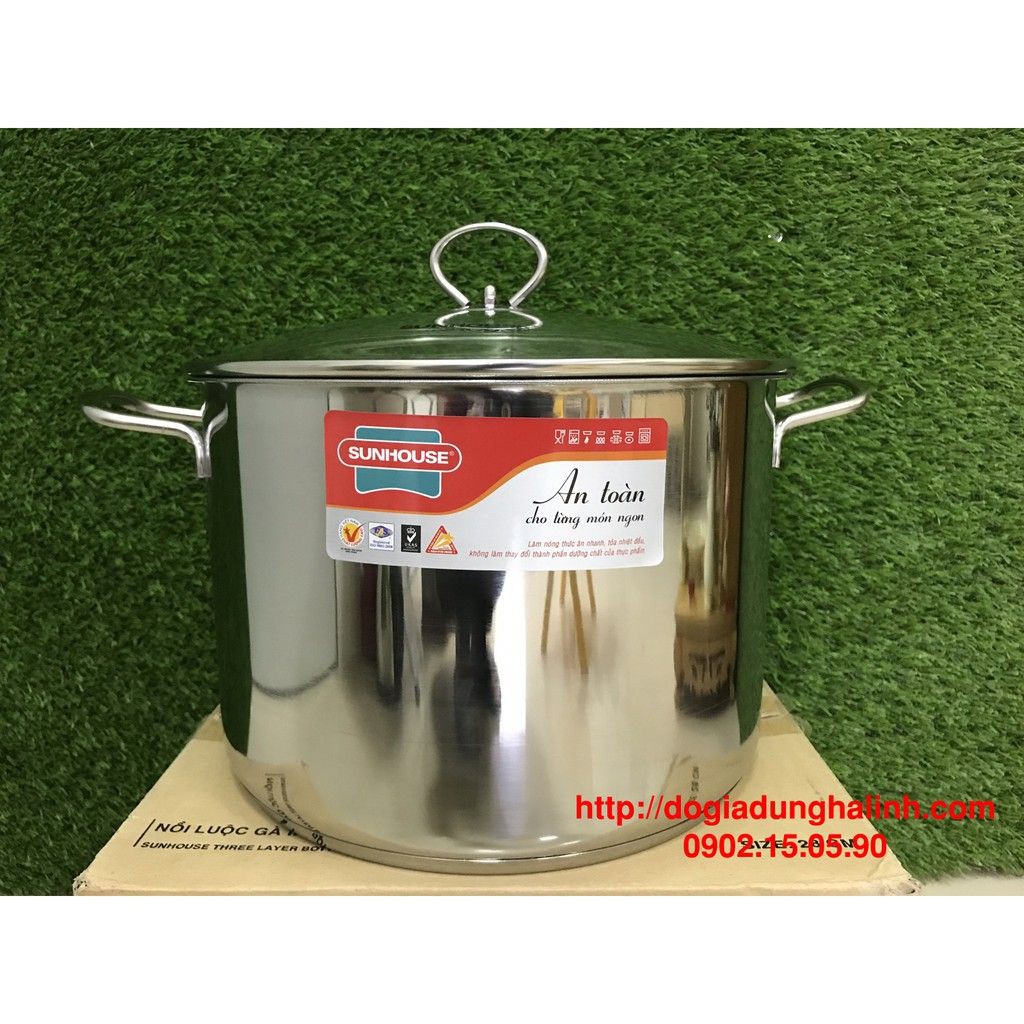 [HÀNG CHÍNH HÃNG]Nồi luộc gà inox 3 đáy SUNHOUSE SH28LG - Có ảnh thật, giá rẻ