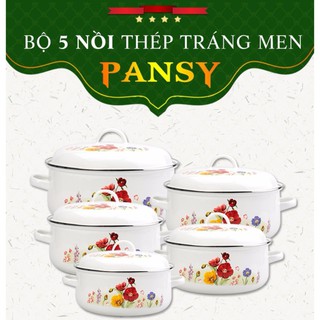 Bộ 5 nồi tráng men cao cấp Pansy