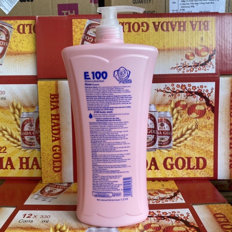 Sữa Tắm E100 Hương Hoa Hồng 800ml và 1,2L