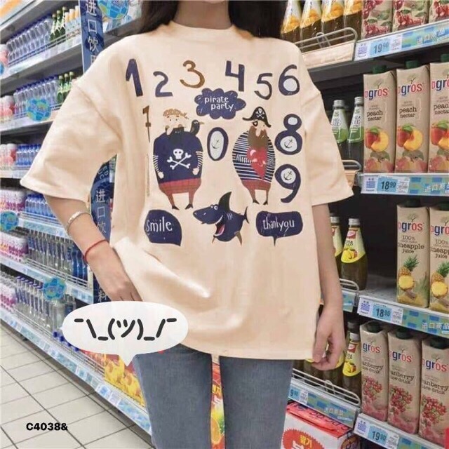 Áo phông họa tiết 123456...(C)