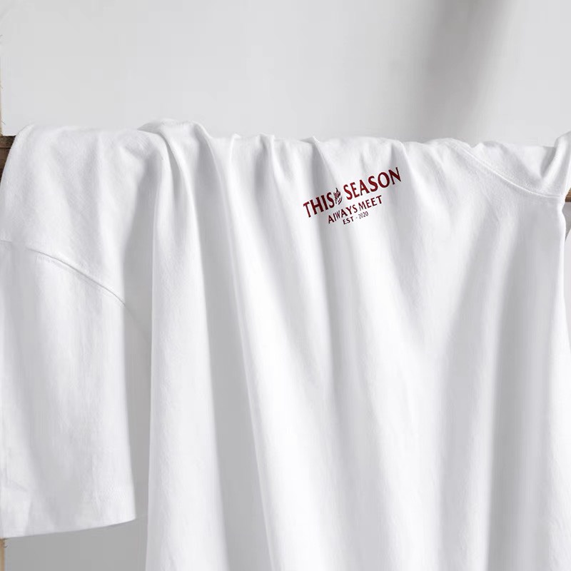 Áo thun tay ngắn Boin store chất cotton co dãn 4 chiều in chữ SEASON from rộng _ hình thật kèm clip