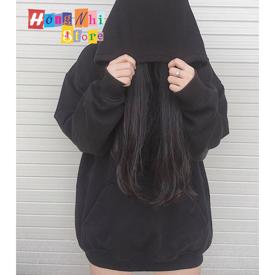 Áo Hoodie Trơn Màu Đen Cao Cấp Dáng Rộng Unisex Nam Nữ Mặc Được - MM | BigBuy360 - bigbuy360.vn