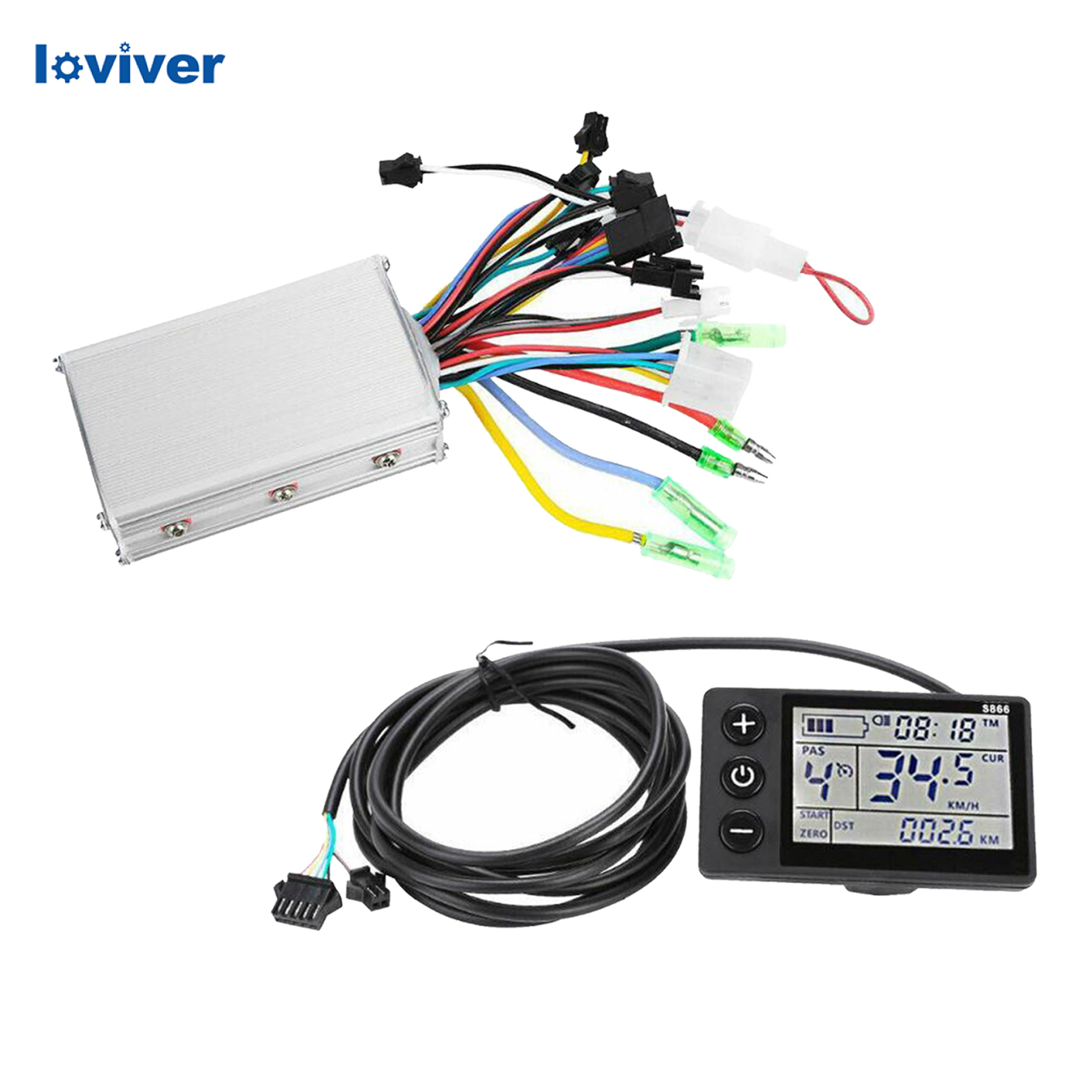 Loviver 24-48V Brushless Controller LCD Panel DC Motor Speed Meter Scooter