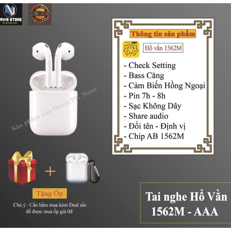 Air 2 Hổ Vằn Pin 8H|Tai Nghe Bluetooth TWS 2 Hổ Vằn 1562M Check Setting-Đổi Tên Định Vị-Pin 8H-Âm Hay-Navis PK