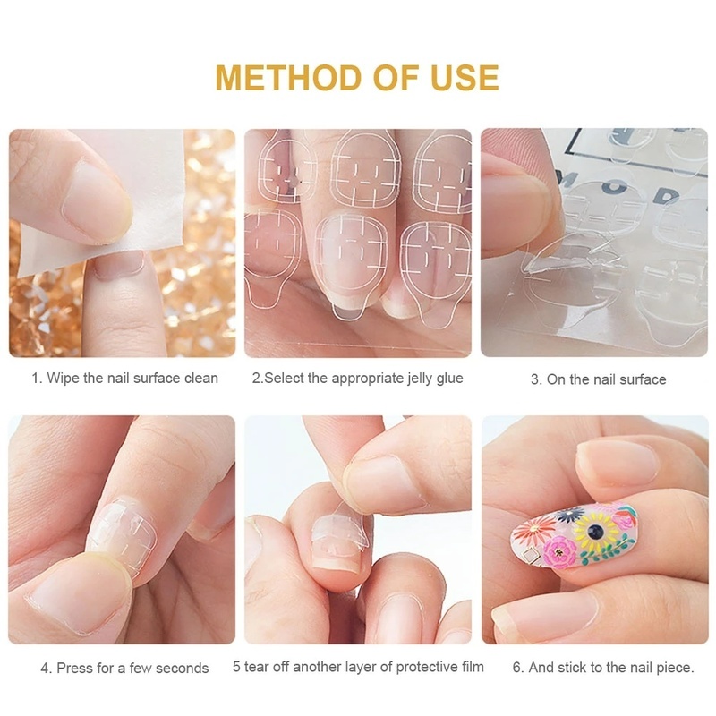 Set 24 Miếng Dán Hai Mặt Trang Trí Móng Nghệ Thuật Chống Thấm Nước