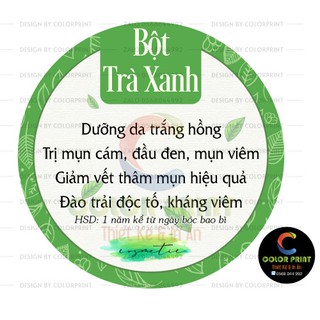 100 Tem Decal Bột Trà Xanh 6cm