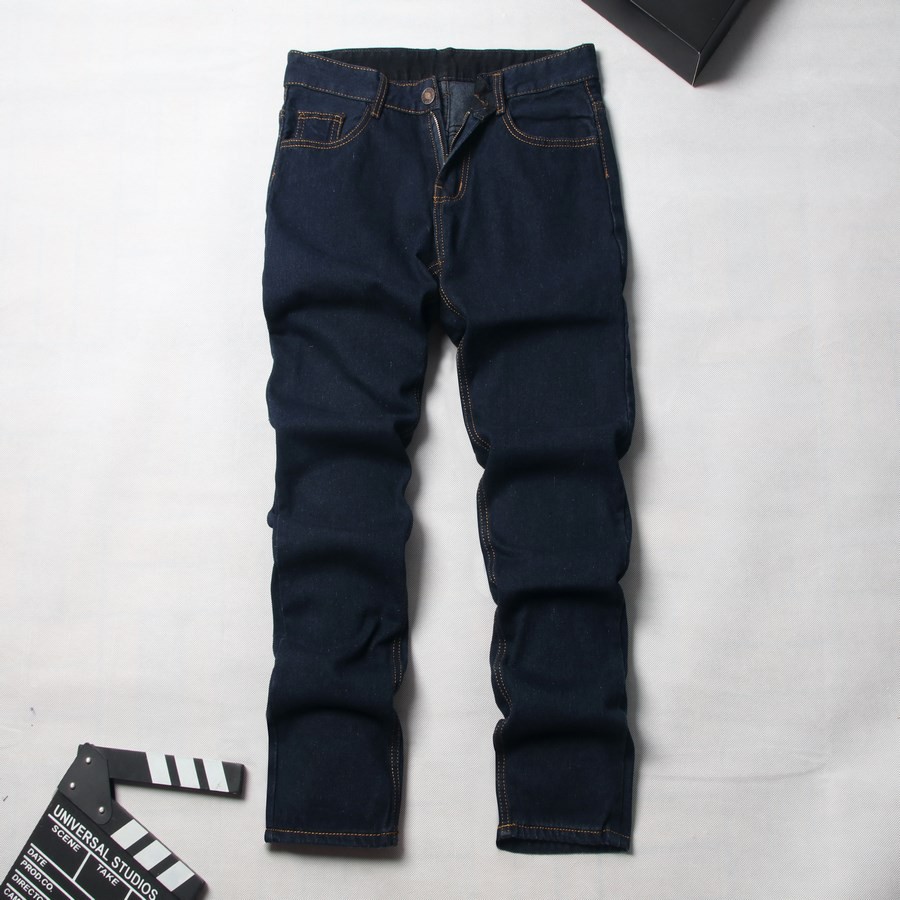 Quần jean nam xanh đen ống suông vải dày TS61 Tronshop