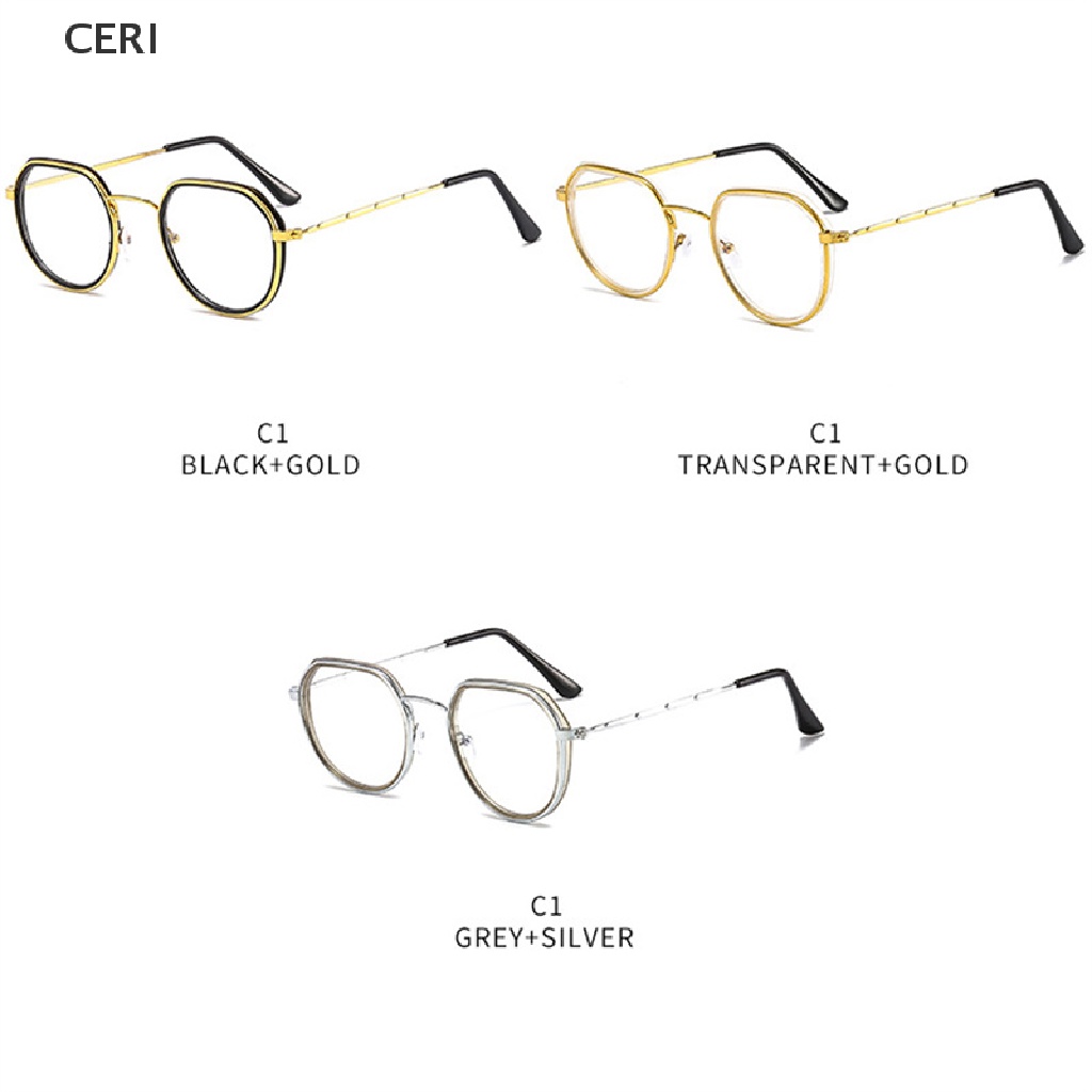 Mắt kính chống ánh sáng xanh máy tính trong suốt thời trang retro