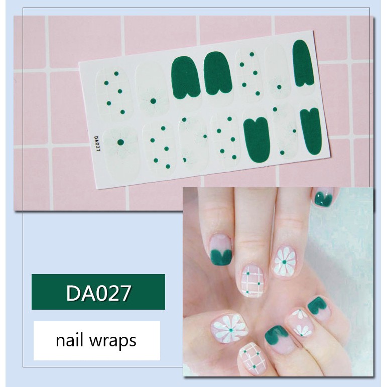 Miếng dán móng tay Phong cách Hàn Quốc Stickers Nails Wraps 4