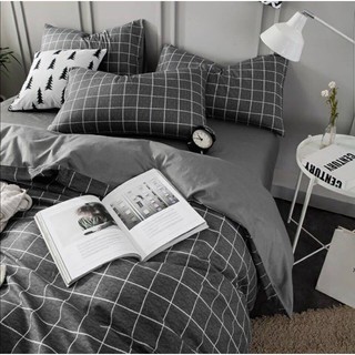 Bộ Ga Giường 5 Món (Hình Thật) Chần Bông Ô Xám Đậm Cotton Cực Sang M2*2M-M4*2M- M6*2M-M8*2M