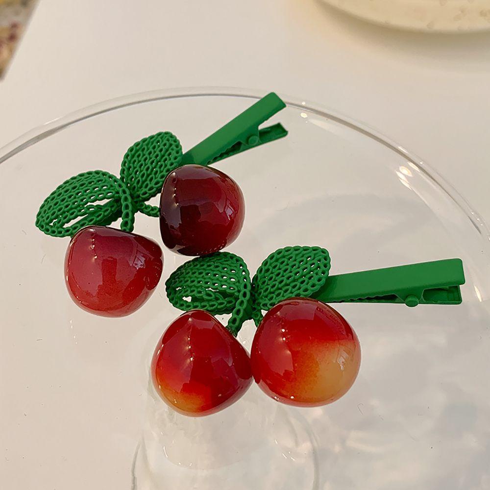 FORBETTER Kẹp Tóc Hình Trái Cherry Dễ Thương