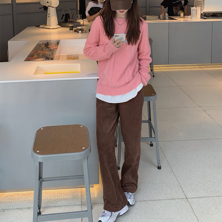 SUXI Quần Dài Dáng Rộng Lưng Cao Thời Trang Xuân Thu Cho Nữ