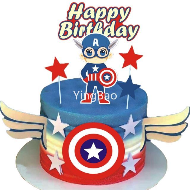 1 Bộ Que Cắm Trang Trí Bánh Kem Chủ Đề Siêu Anh Hùng Avengers Cho Tiệc Sinh Nhật Trẻ Em