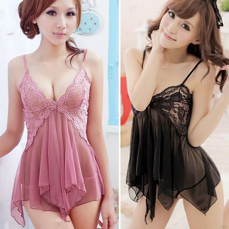 Đầm ngủ ren cổ V khoét sâu gợi cảm cho nữ | BigBuy360 - bigbuy360.vn