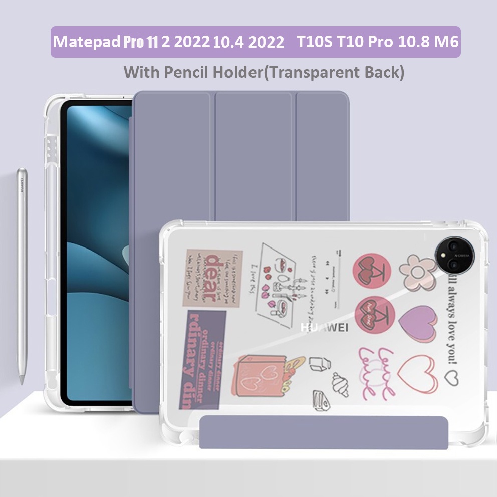 Ốp Máy Tính Bảng Da PU Trong Suốt Từ Tính Cho Huawei Matepad Pro 11 2022 Pro 10.8 Matepad 10.4 2022 T10S T10 11