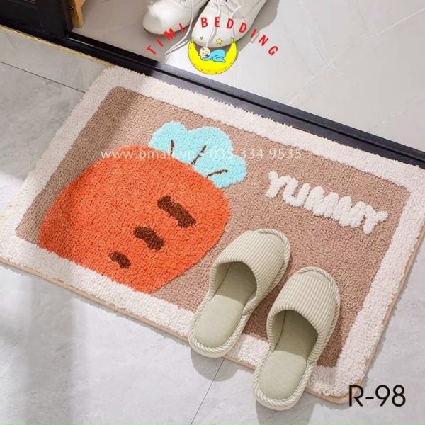 Thảm lau chân lông cừu 5D , Thảm chùi chân mẫu mới - chống trượt, thấm nước - Timibedding