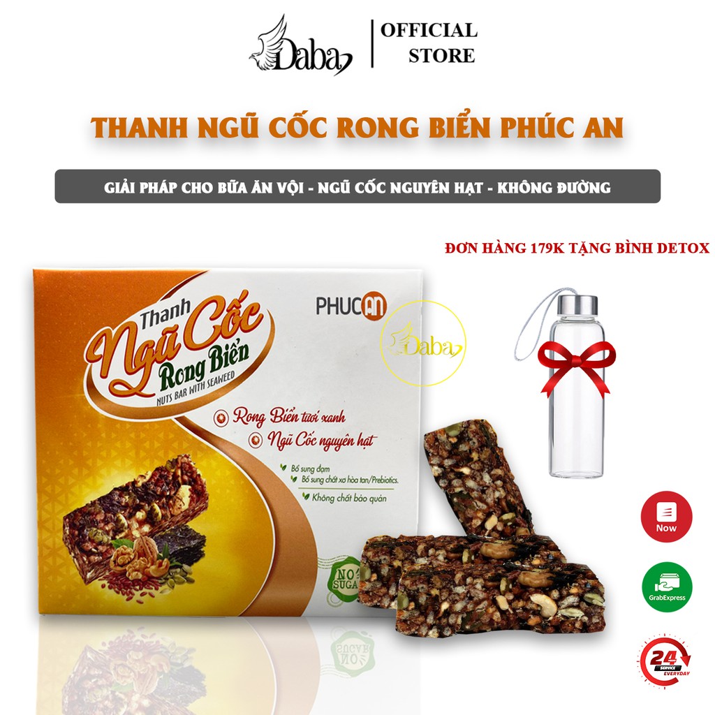 Thanh ngũ cốc ăn kiêng thơm ngon vị rong biển hộp 100g (5 gói x 20) hỗ trợ giảm cân cho người béo phì thể thao gym yoga