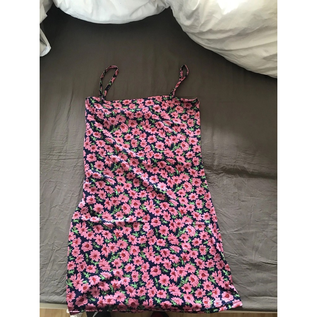 Đầm Hoa Hai Dây Phong Cách Hàn Quốc Thanh Lịch Dành Cho Nữ