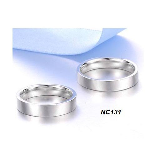 Nhẫn đôi inox titan trơn cao cấp NC131 giá 1 chiếc không đen không rỉ vĩnh viễn ...