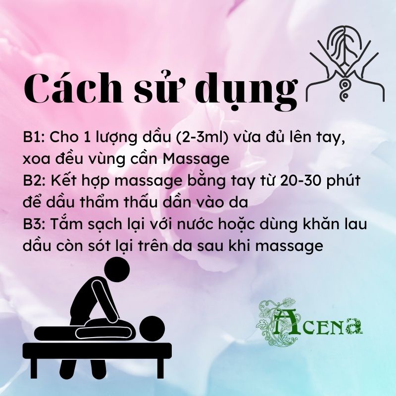Tinh Dầu Massage Body ACENA dùng trong Spa TMV, Dưỡng Thể, Trơn Tay, Không Kích Ứng