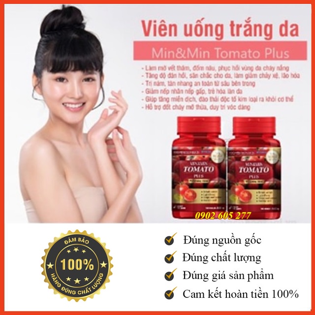 [Hàng chính hãng] Giúp trắng da Min&amp;Min Tomato Plus Thái Lan