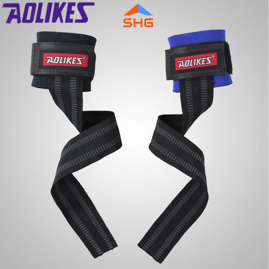 DÂY KÉO LƯNG (STRAPS) AOLIKE PHIÊN BẢN KHÓA DÁN, HỖ TRỢ TẬP GYM CHUYÊN NGHIỆP, VẢI DỆT DÀY DẶN, KHÔNG CO GIÃN