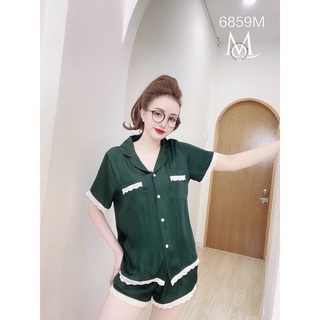 Bộ lụa Nhật phối ren Mai Ngô