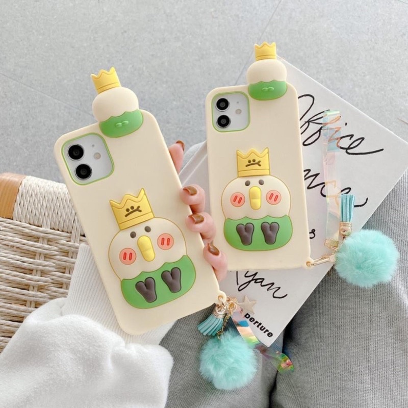 Ốp lưng iphone silicon gà đội vương miện