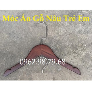 Móc áo 50 chiếc gỗ nâu trẻ em giá sỉ