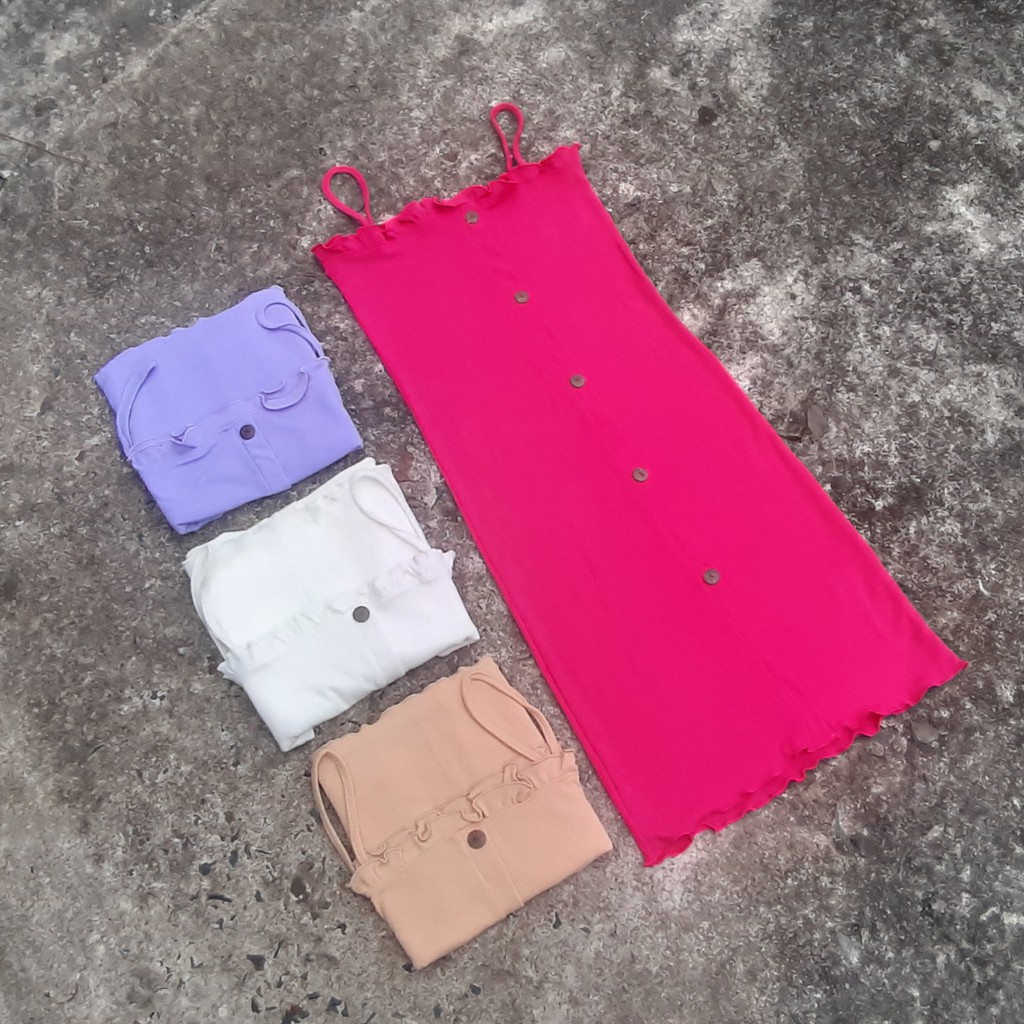 Đầm body 💕 FREESHIP 💕 Đầm nữ 2 dây cúc cuốn biên thời trang XINSO cao cấp - DAM0035 | BigBuy360 - bigbuy360.vn