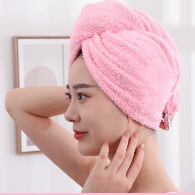 Khăn gội đầu quấn tóc cao cấp cho nữ mềm mịn thấm hút tốt