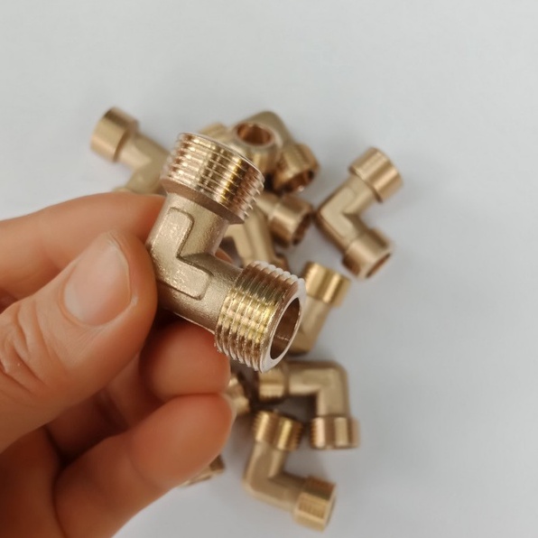 Kép nối góc ren ngoài máy nén khí-đồng thau