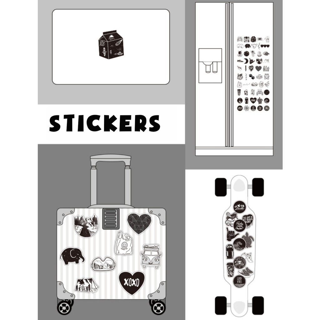 Bộ 50 miếng dán sticker SH 50 alien trang trí vali du lịch, laptop, mũ bảo hiểm, đàn guitar, ukelele, macbook,…