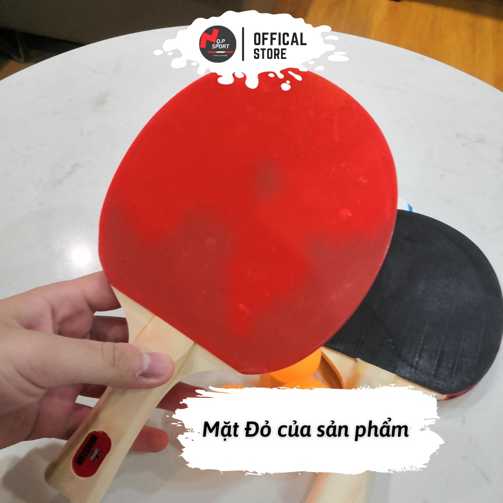 Bộ 2 Vợt Bóng Bàn Thương Hiệu WINSTAR Chất Liệu Gỗ Ép Cao Cấp Có Mút Đàn Hồi Tốt_Tặng Kèm 3 Quả Bóng Bàn Đi Kèm