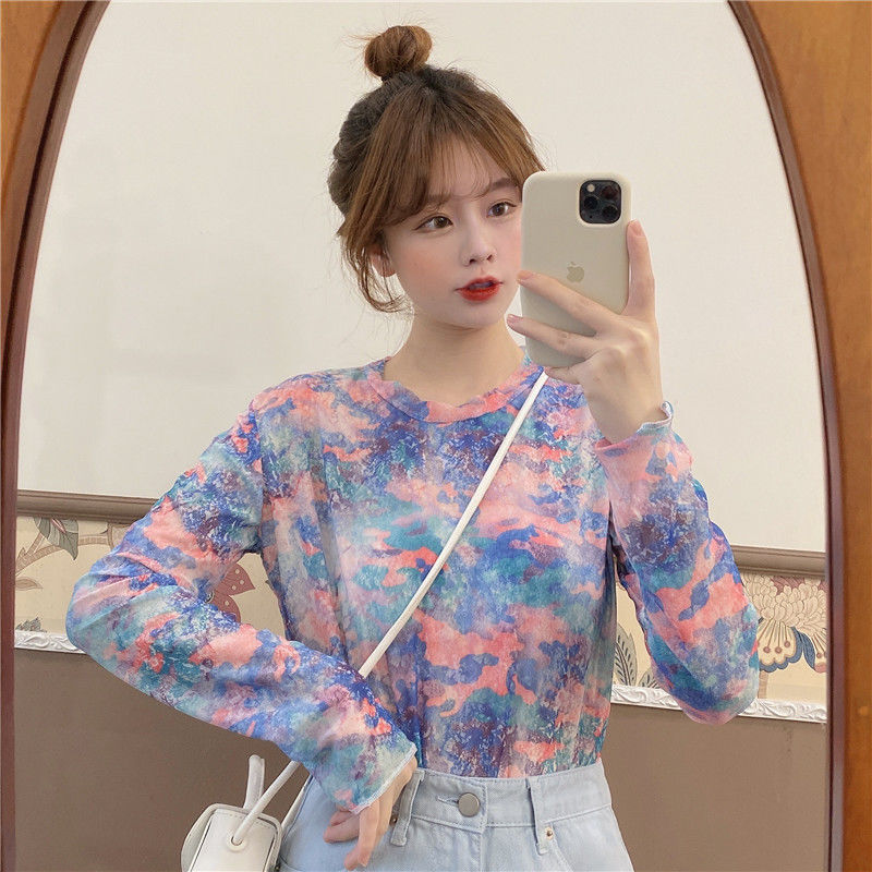 Áo Thun Nữ Dài Tay Phối Lưới Phong Cách Châu Âu | BigBuy360 - bigbuy360.vn