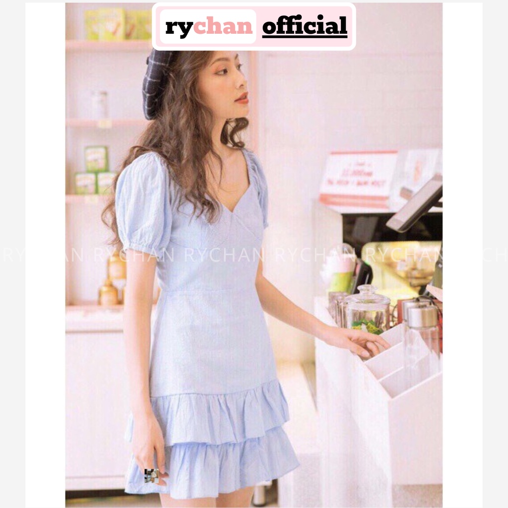 [ẢNH THẬT CUỐI] DX677 - Đầm Xòe Đuôi Bèo Tầng Tay Phồng