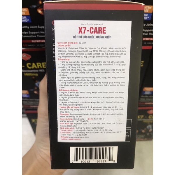 VIÊN UỐNG X7 - CARE chai 60v