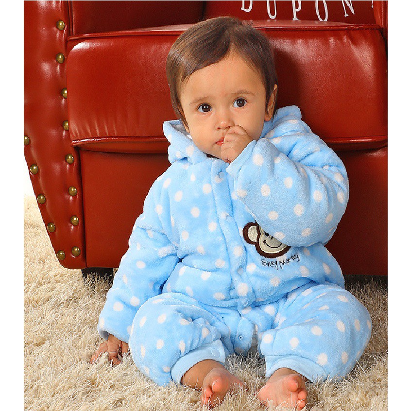 Body nỉ bông mặc mùa đông ủ ấm cho bé Hàng cao cấp xuất Nhật SLNB03