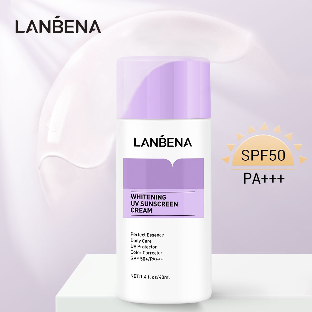 (Hàng Mới Về) Kem Chống Nắng Lanbena Spf50 + 40ml Dưỡng Trắng Da