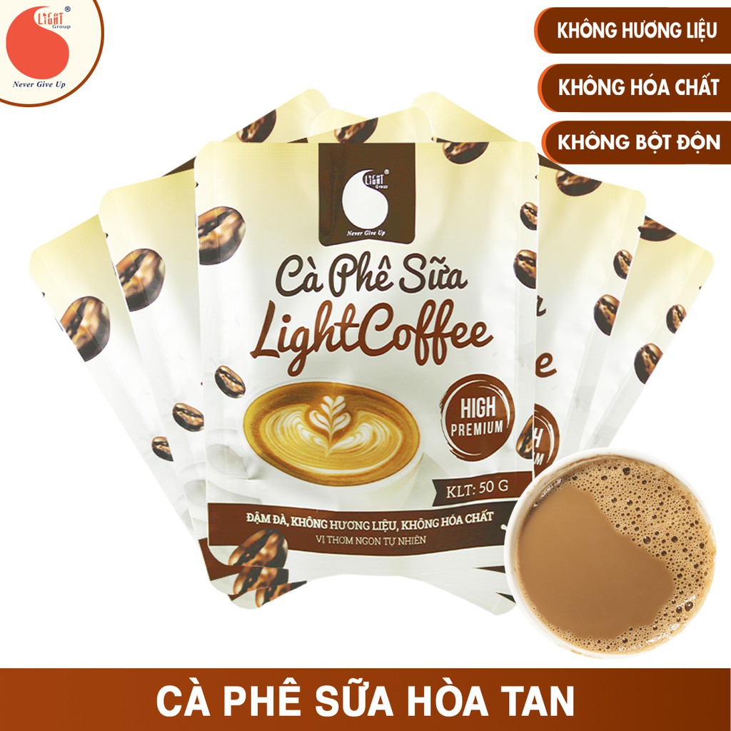 [Mã BMBAU50 giảm 7% đơn 99K] Combo 5 gói Cà phê sữa Light Coffee vị cà phê thật, không hương liệu - Gói 50g