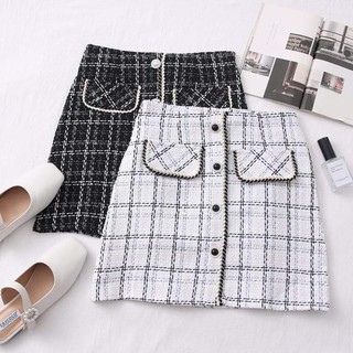 Chân váy dạ tweed front chữ A túi giả ( ảnh toàn bộ là ảnh thật chụp tại shop)