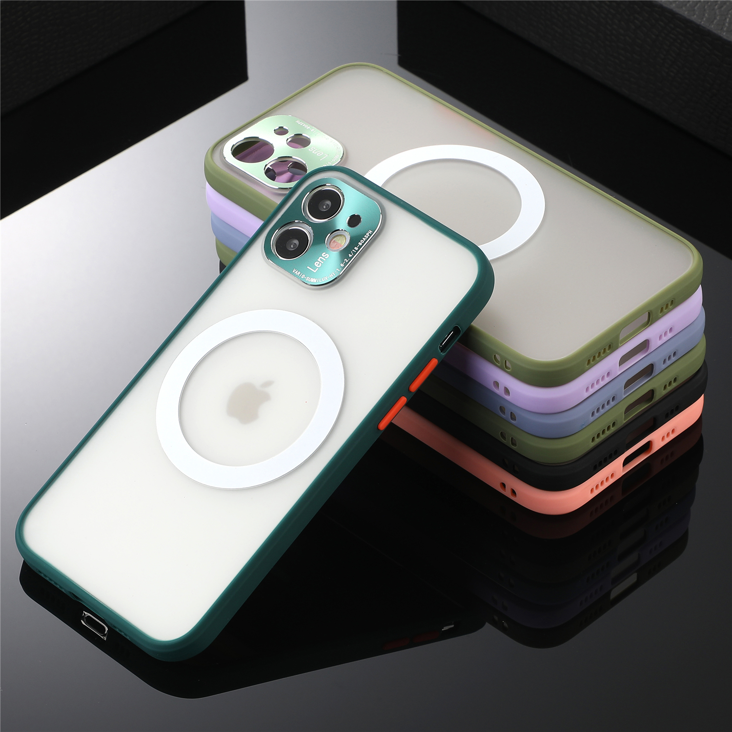 Magnetic phone case for iphone 11 / iphone 11 pro / iphone 11 pro max Metal camera circle magsafe case